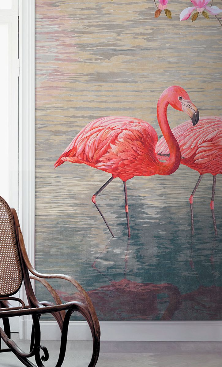 Панно Affresco Wallpaper Part 1 Flamingo AB134-COL1 2x2,68 м фото в интерьере