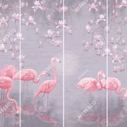 Панно Affresco Wallpaper Part 1 Flamingo AB134-COL2 2x2,68 м