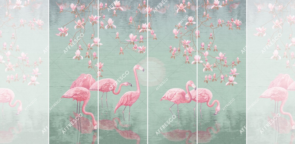 Панно Affresco Wallpaper Part 1 Flamingo AB134-COL4 2x2,68 м