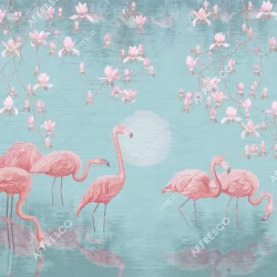 Панно Affresco Wallpaper Part 1 Flamingo AB134-COL6 2x2,68 м