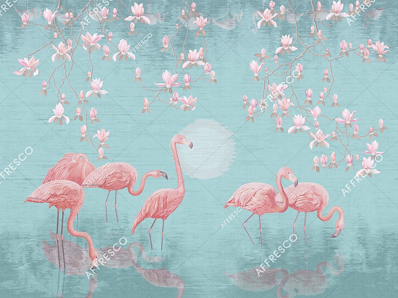 Панно Affresco Wallpaper Part 1 Flamingo AB134-COL6 2x2,68 м