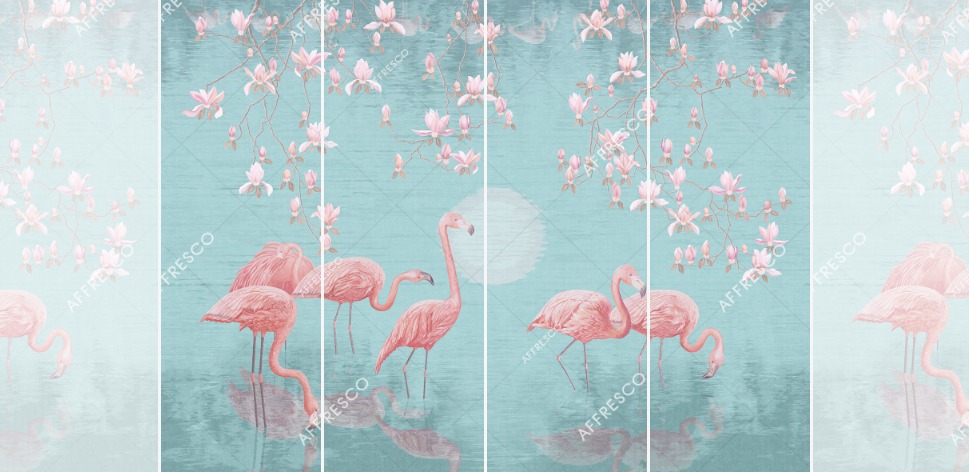 Панно Affresco Wallpaper Part 1 Flamingo AB134-COL6 2x2,68 м