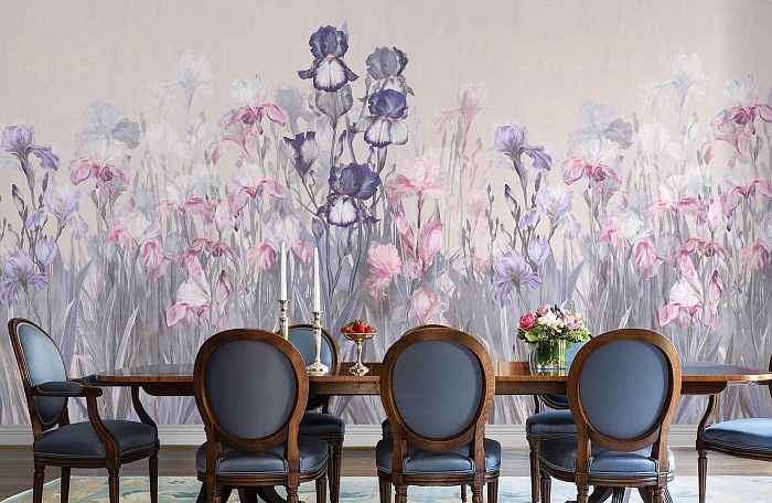 Панно Affresco Wallpaper Part 1 Irises AB119-COL2 2x2,01 м фото в интерьере