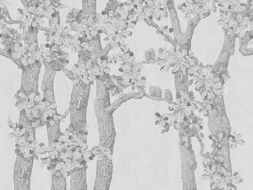 Панно Affresco Wallpaper Part 1 Oaks and Owls AB126-COL1 2x2,68 м