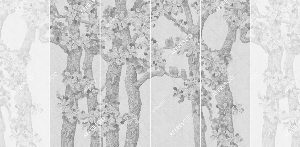 Панно Affresco Wallpaper Part 1 Oaks and Owls AB126-COL1 2x2,68 м