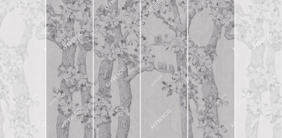 Панно Affresco Wallpaper Part 1 Oaks and Owls AB126-COL4 2x2,68 м