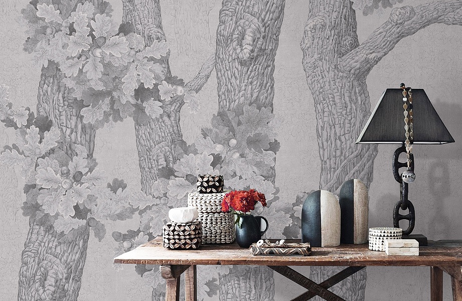 Панно Affresco Wallpaper Part 1 Oaks and Owls AB126-COL4 2x2,68 м фото в интерьере