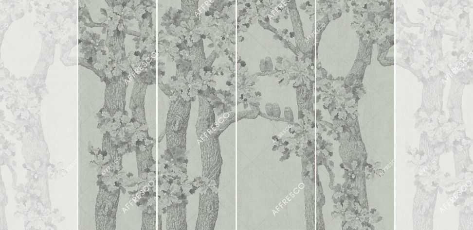Панно Affresco Wallpaper Part 1 Oaks and Owls AB126-COL5 2x2,68 м