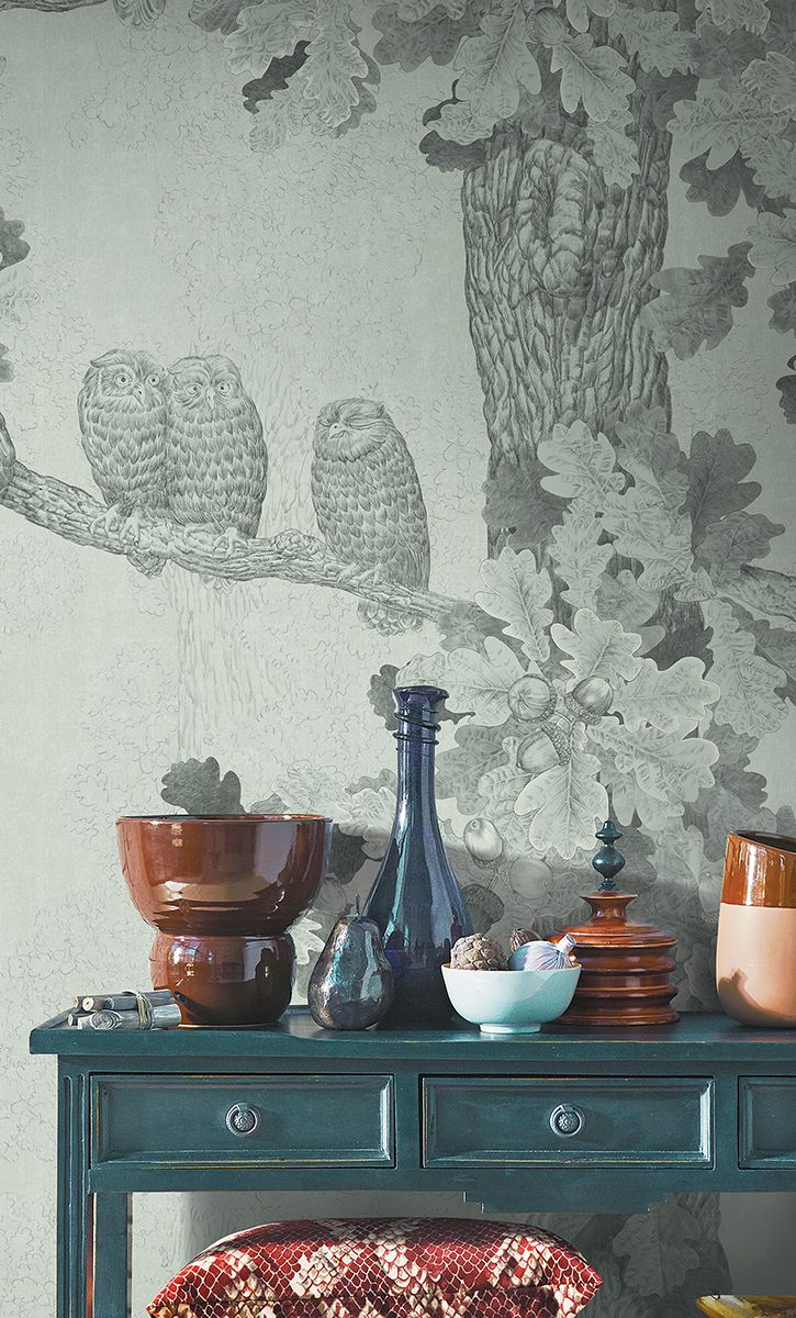 Панно Affresco Wallpaper Part 1 Oaks and Owls AB126-COL5 2x2,68 м фото в интерьере