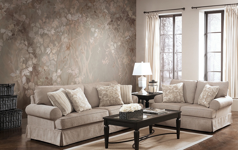 Панно Affresco Wallpaper Part 1 Pastel Sketch AB127-COL3 2x4,02 м фото в интерьере