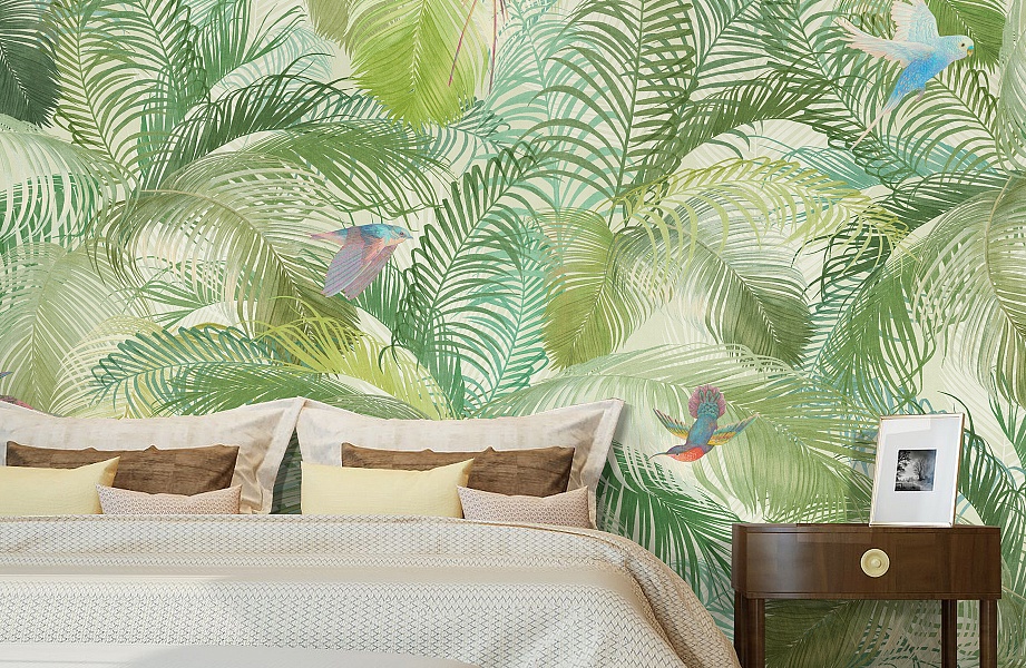 Панно Affresco Wallpaper Part 1 Birds Morning AB132-COL1 2x2,68 м фото в интерьере