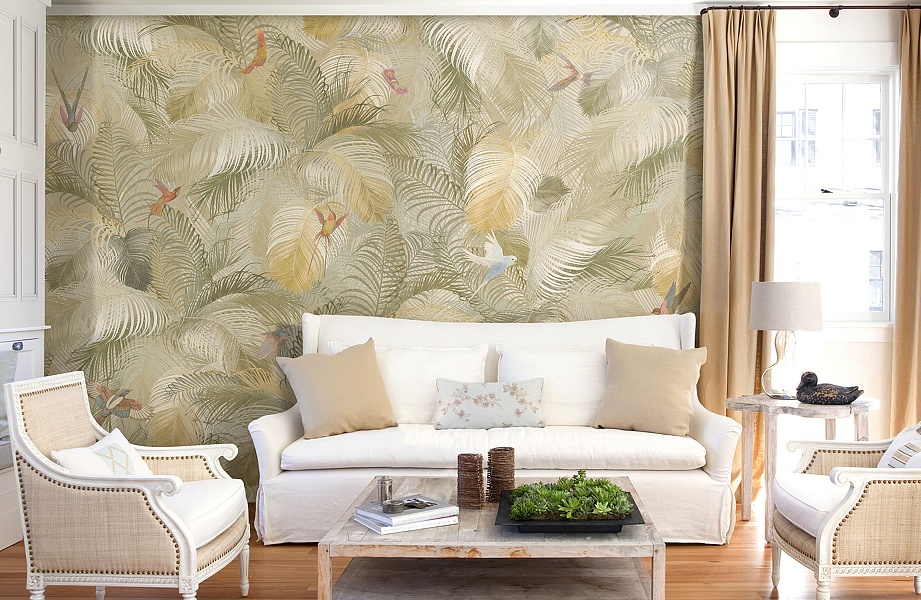 Панно Affresco Wallpaper Part 1 Birds Morning AB132-COL2 2x2,68 м фото в интерьере