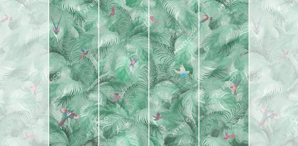 Панно Affresco Wallpaper Part 1 Birds Morning AB132-COL6 2x2,68 м