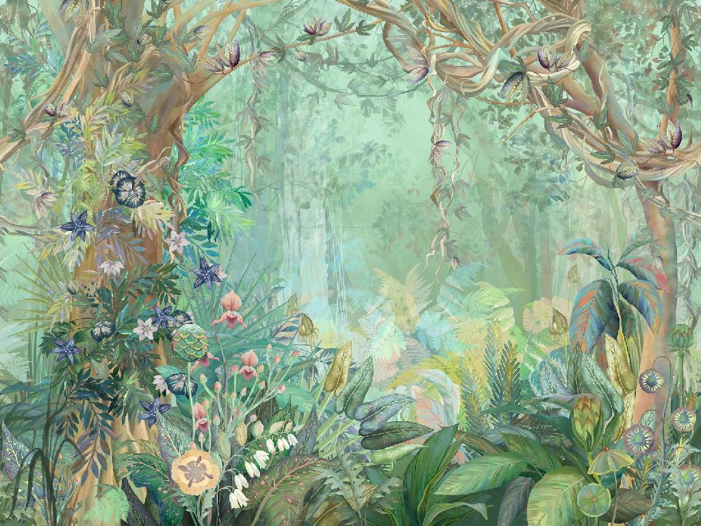 Панно Affresco Wallpaper Part 1 Unreal Forest AB140-COL2 2x2,68 м