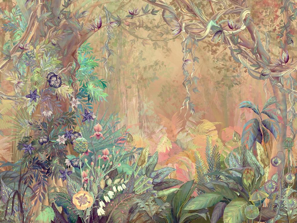 Панно Affresco Wallpaper Part 1 Unreal Forest AB140-COL4 2x2,68 м