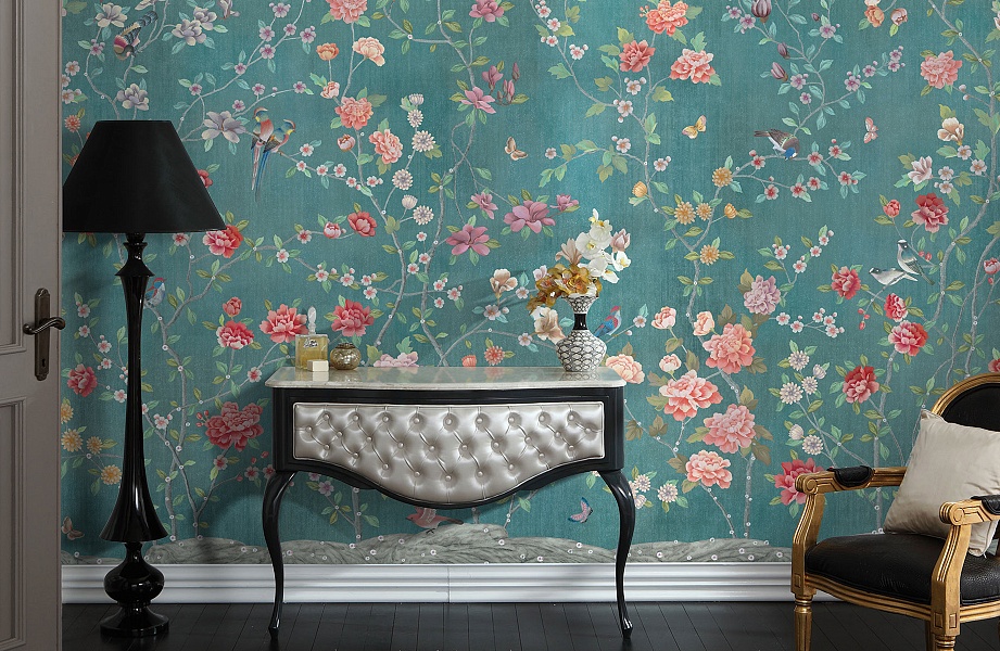 Панно Affresco Wallpaper Part 1 Chinese Garden AB137-COL1 2x2,68 м фото в интерьере