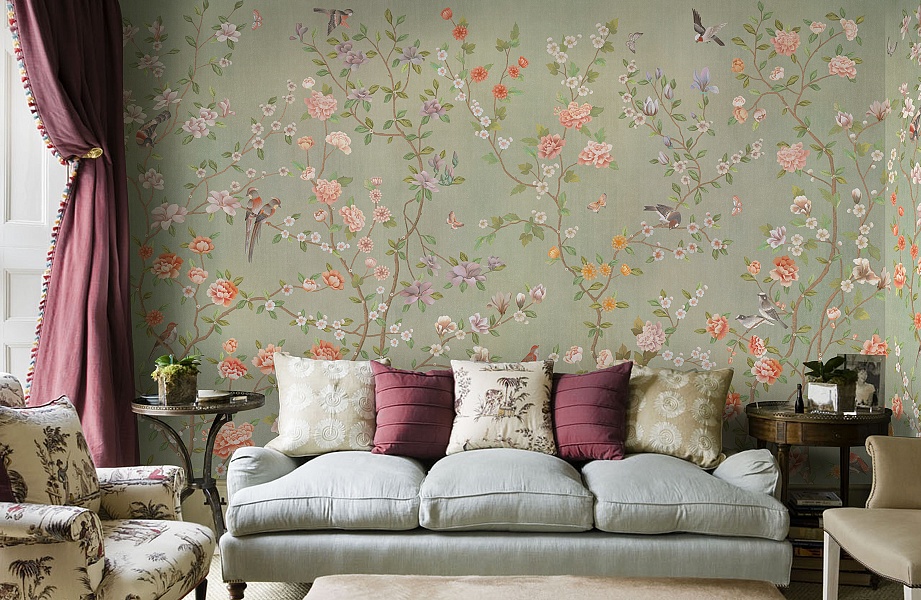 Панно Affresco Wallpaper Part 1 Chinese Garden AB137-COL3 2x2,68 м фото в интерьере