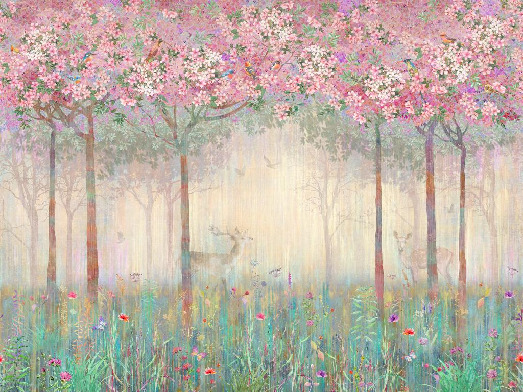 Панно Affresco Wallpaper Part 2 Spring Forest AB49-COL1 2x2,68 м