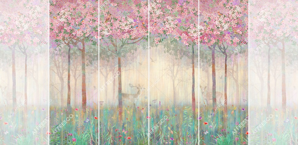 Панно Affresco Wallpaper Part 2 Spring Forest AB49-COL1 2x2,68 м