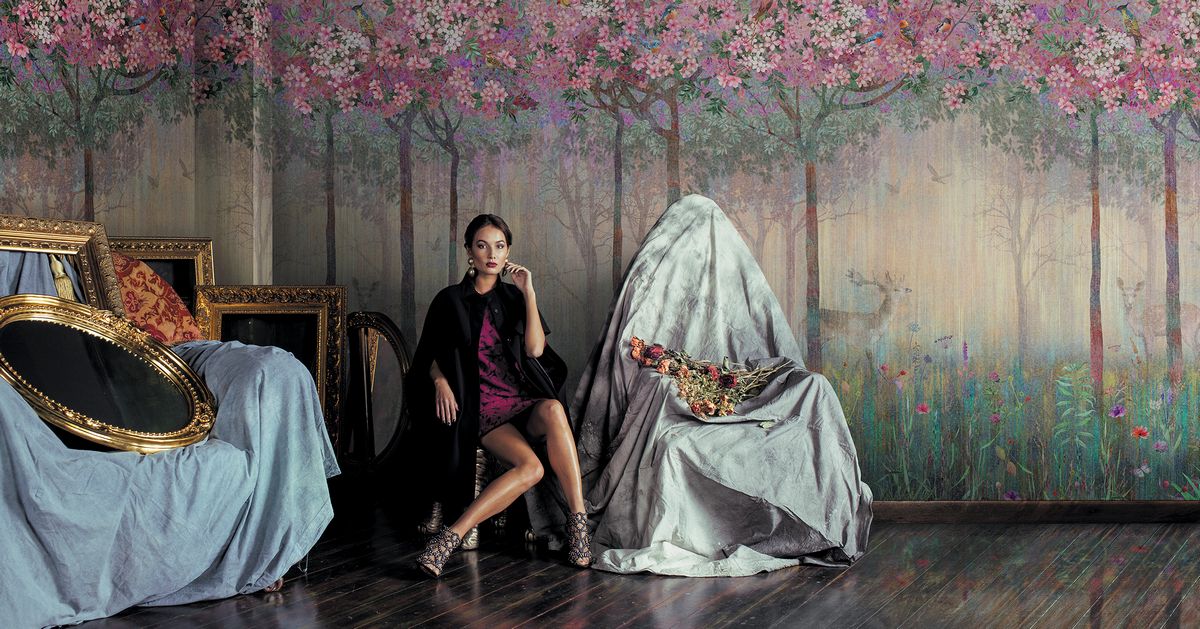 Панно Affresco Wallpaper Part 2 Spring Forest AB49-COL1 2x2,68 м фото в интерьере