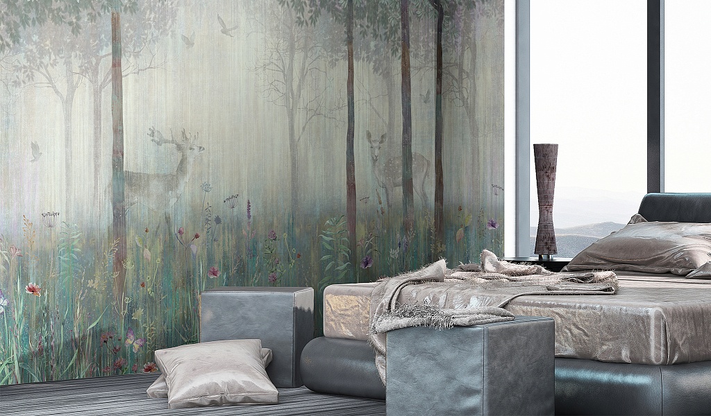 Панно Affresco Wallpaper Part 2 Spring Forest AB49-COL2 2x2,68 м фото в интерьере