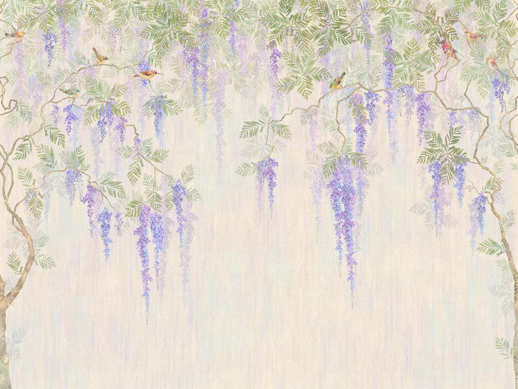 Панно Affresco Wallpaper Part 2 Wisteria in Bloom AB53-COL2 2x2,68 м