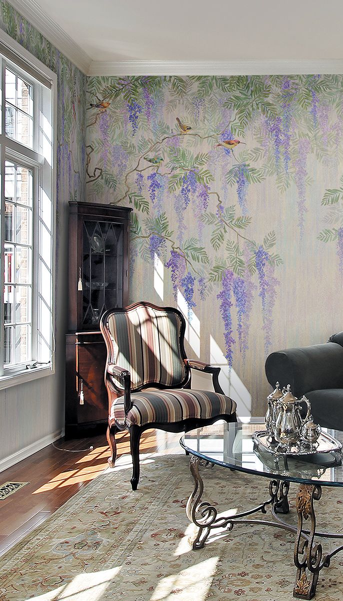 Панно Affresco Wallpaper Part 2 Wisteria in Bloom AB53-COL2 2x2,68 м фото в интерьере