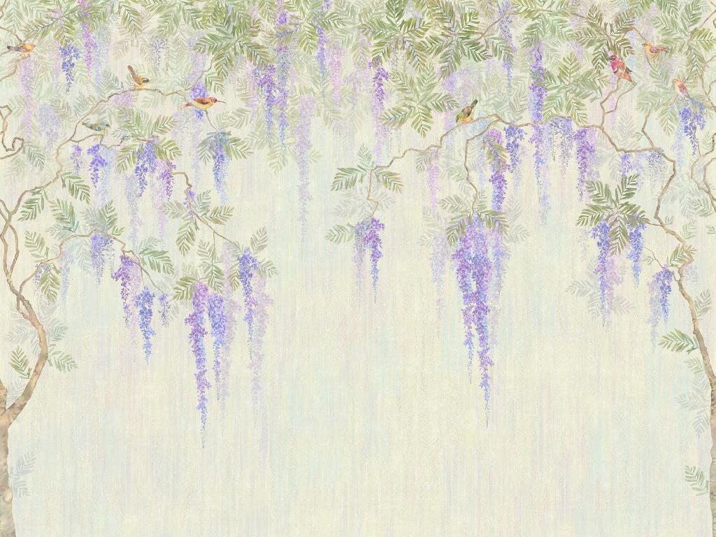 Панно Affresco Wallpaper Part 2 Wisteria in Bloom AB53-COL3 2x2,68 м