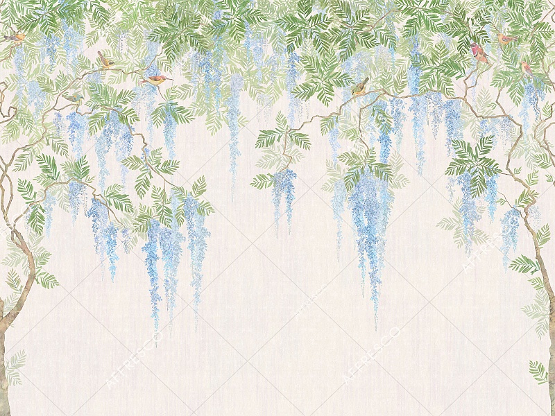 Панно Affresco Wallpaper Part 2 Wisteria in Bloom AB53-COL4 2x2,68 м