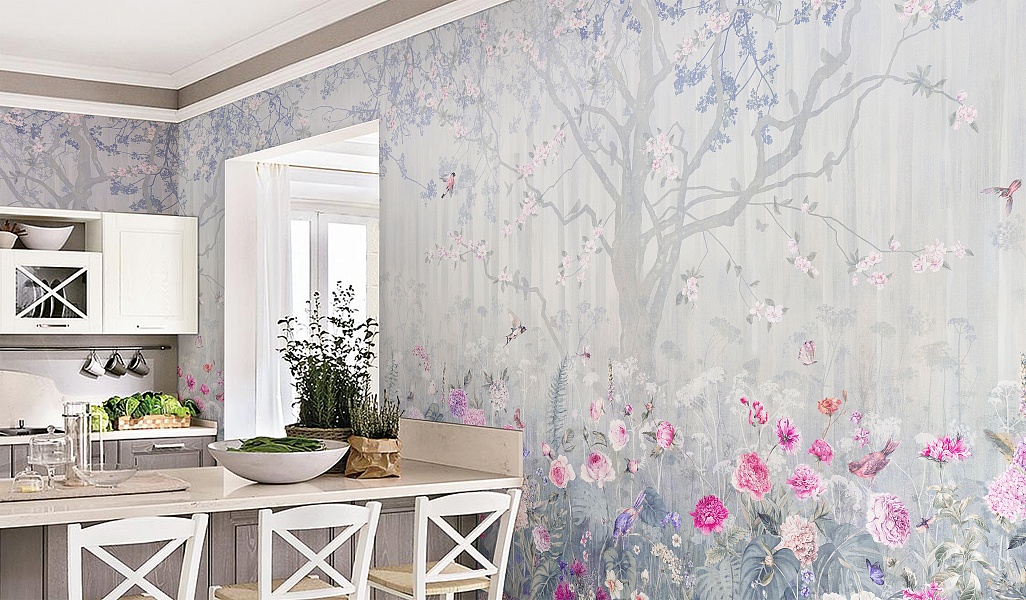 Панно Affresco Wallpaper Part 2 Blooming Woods WP42-COL2 2x2,68 м фото в интерьере
