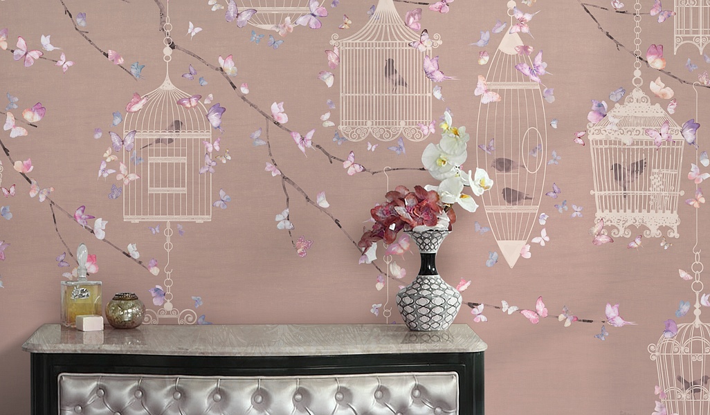 Панно Affresco Wallpaper Part 2 Butterflies JK32-COL1 2x2,01 м фото в интерьере