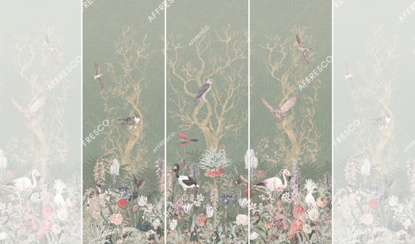 Панно Affresco Wallpaper Part 2 Birds Residence LE25-COL4 2x2,01 м