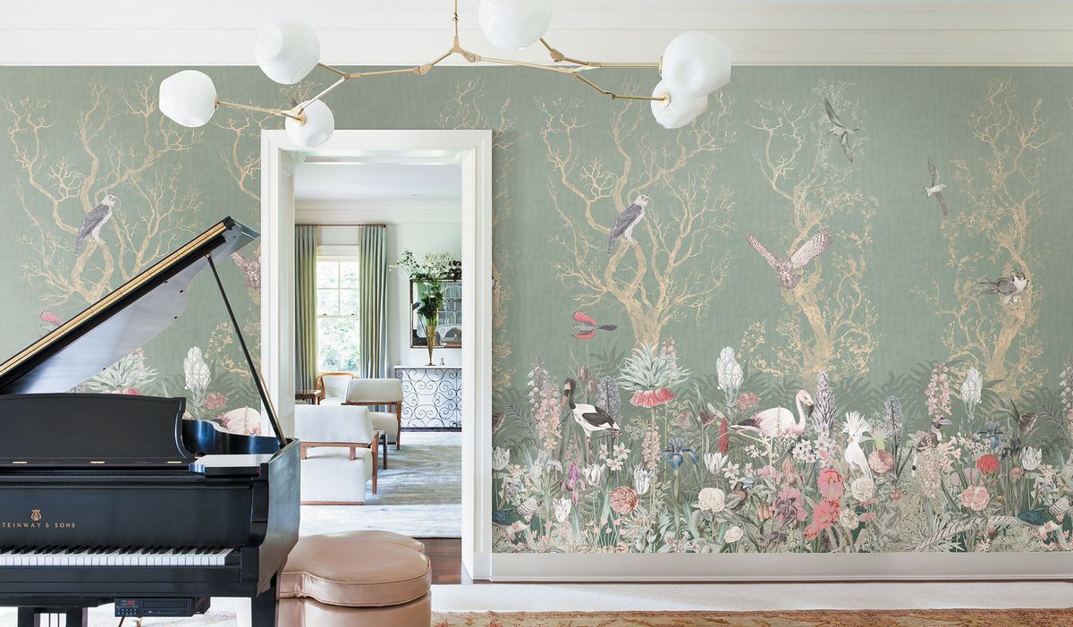 Панно Affresco Wallpaper Part 2 Birds Residence LE25-COL4 2x2,01 м фото в интерьере
