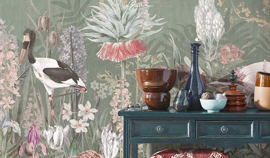 Панно Affresco Wallpaper Part 2 Birds Residence LE25-COL4 2x2,01 м фото в интерьере