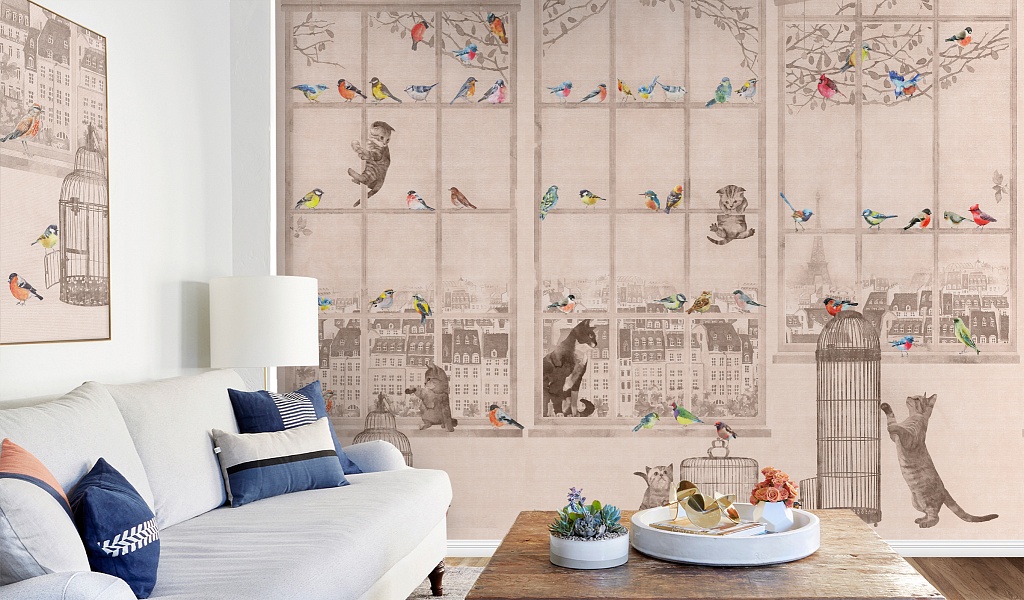 Панно Affresco Wallpaper Part 2 City Romance AB63-COL2 2x2,01 м фото в интерьере