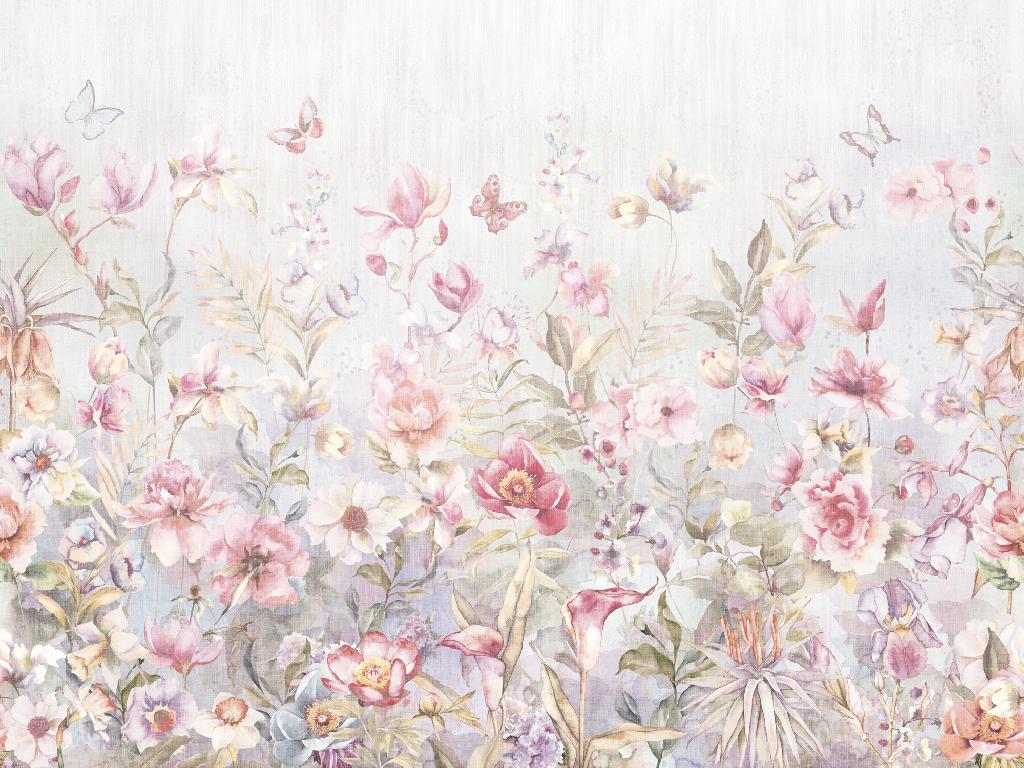 Панно Affresco Wallpaper Part 2 Watercolor Flowers AB54-COL1 2x2,68 м