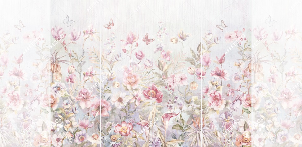 Панно Affresco Wallpaper Part 2 Watercolor Flowers AB54-COL1 2x2,68 м