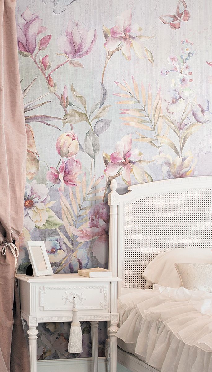 Панно Affresco Wallpaper Part 2 Watercolor Flowers AB54-COL1 2x2,68 м фото в интерьере