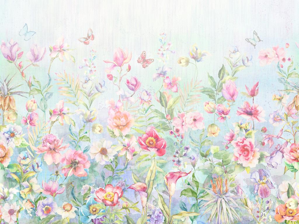 Панно Affresco Wallpaper Part 2 Watercolor Flowers AB54-COL2 2x2,68 м