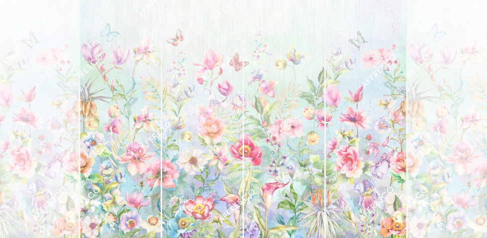 Панно Affresco Wallpaper Part 2 Watercolor Flowers AB54-COL2 2x2,68 м