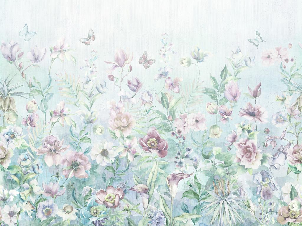 Панно Affresco Wallpaper Part 2 Watercolor Flowers AB54-COL3 2x2,68 м