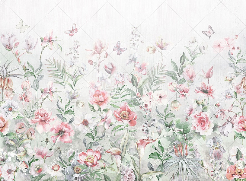 Панно Affresco Wallpaper Part 2 Watercolor Flowers AB54-COL4 2x2,68 м