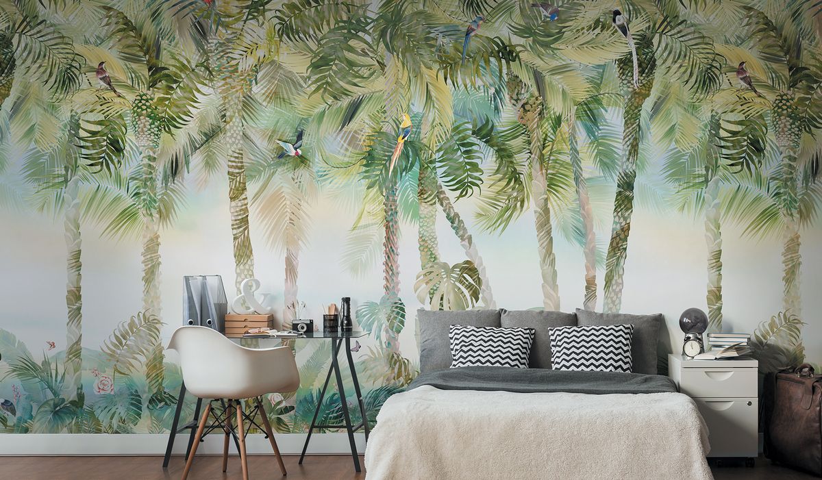 Панно Affresco Wallpaper Part 2 Tropical Vibe MT34-COL1 2x2,68 м фото в интерьере