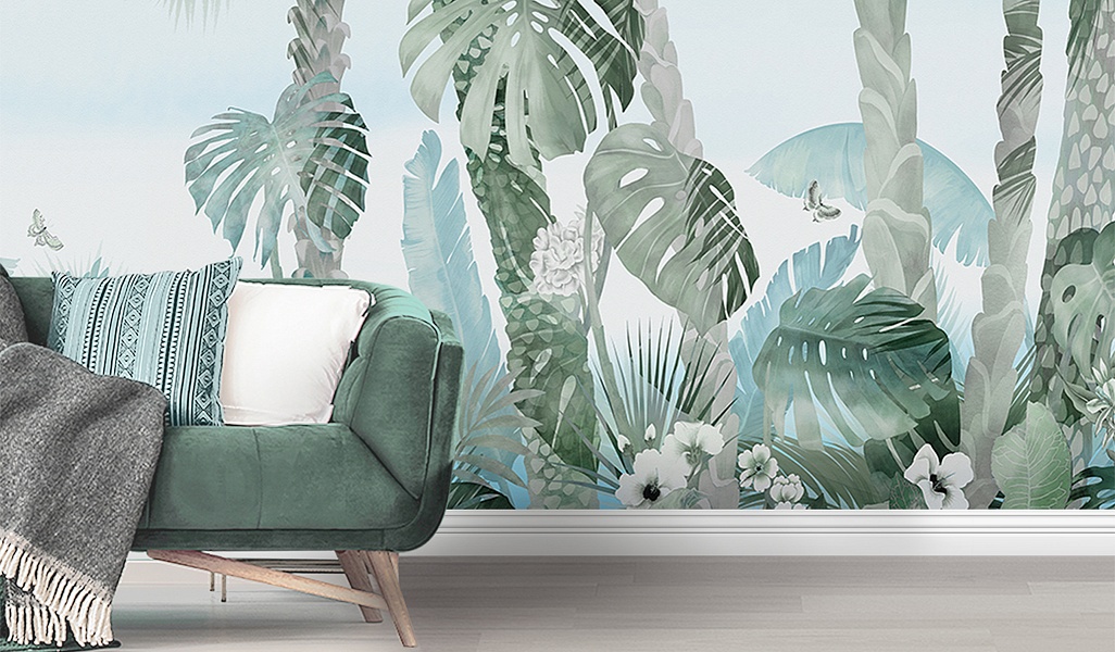 Панно Affresco Wallpaper Part 2 Tropical Vibe MT34-COL2 2x2,68 м фото в интерьере