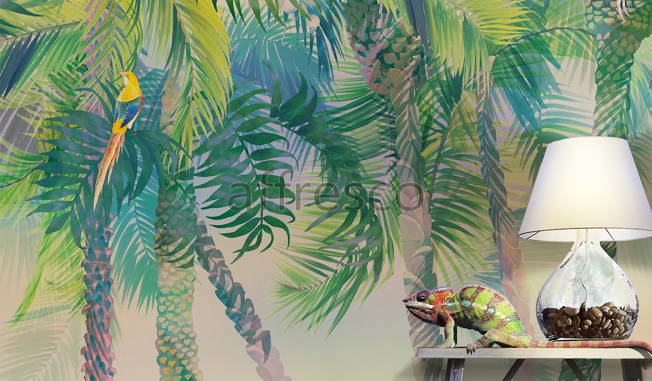 Панно Affresco Wallpaper Part 2 Tropical Vibe MT34-COL3 2x2,68 м фото в интерьере