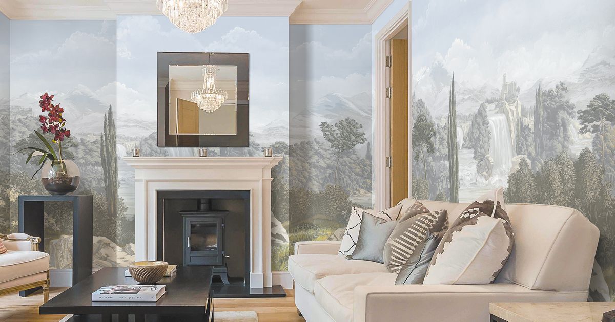 Панно Affresco Wallpaper Part 2 Mountain Scenery AF743-COL1 2,4x4 м фото в интерьере