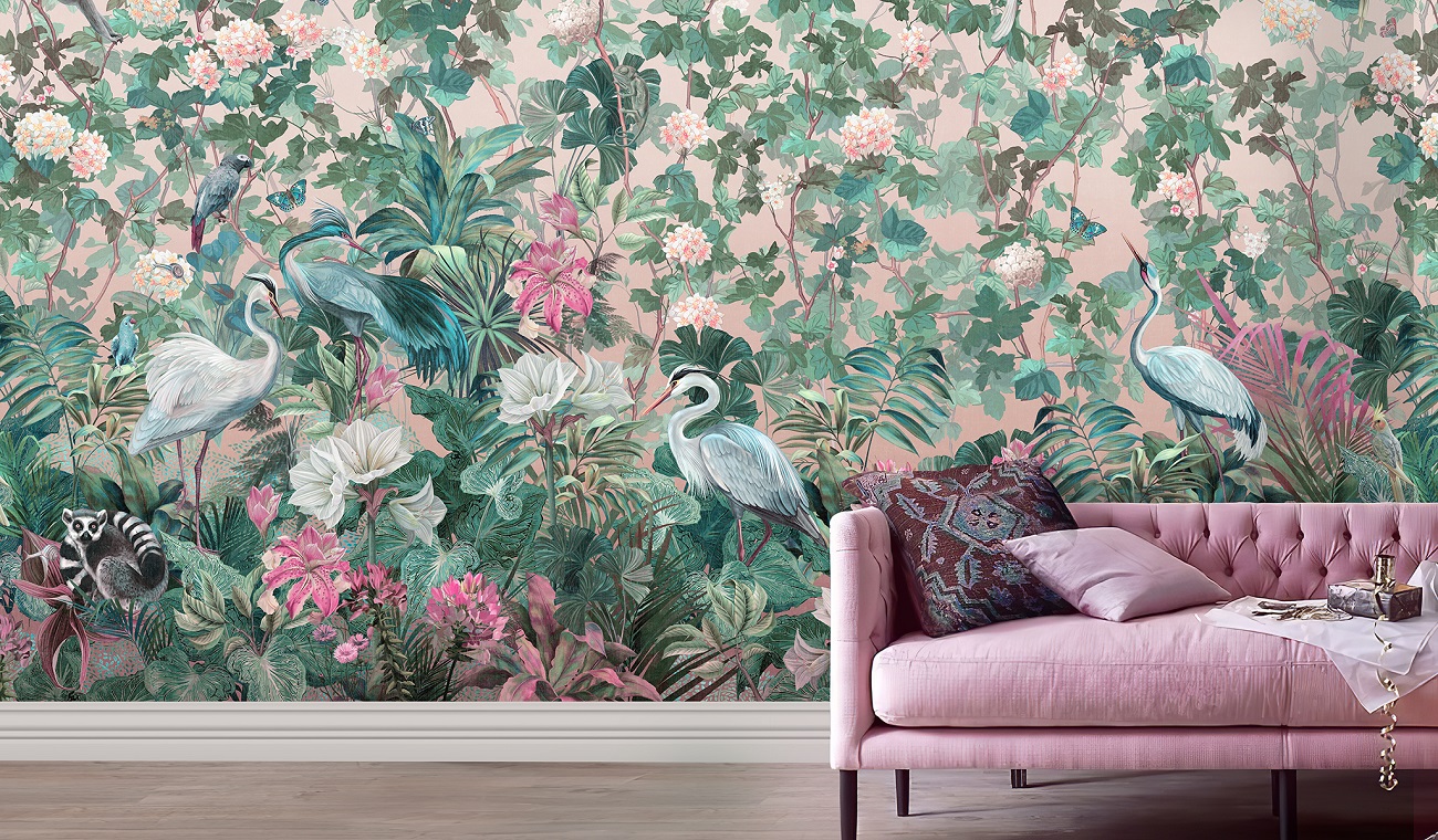 Панно Affresco Wallpaper Part 2 Paradise Garden AF960-COL2 2x2,01 м фото в интерьере