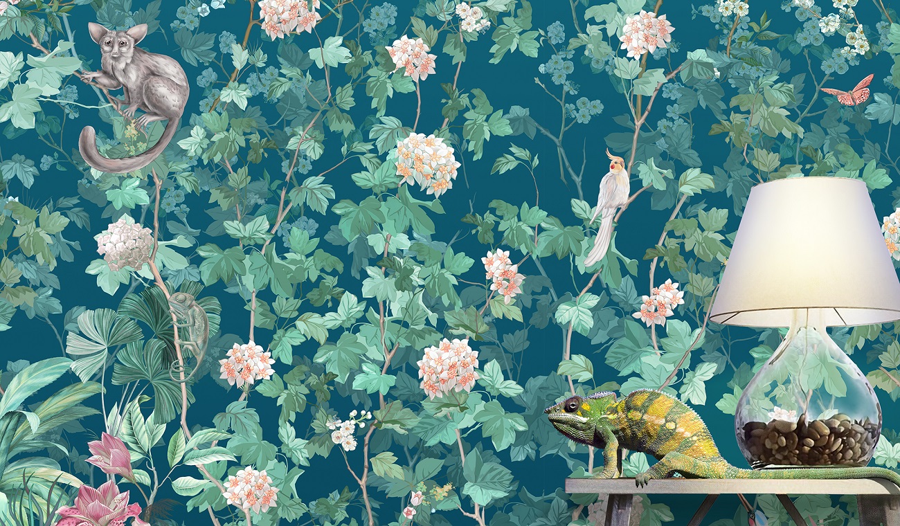 Панно Affresco Wallpaper Part 2 Paradise Garden AF960-COL3 2x2,01 м фото в интерьере