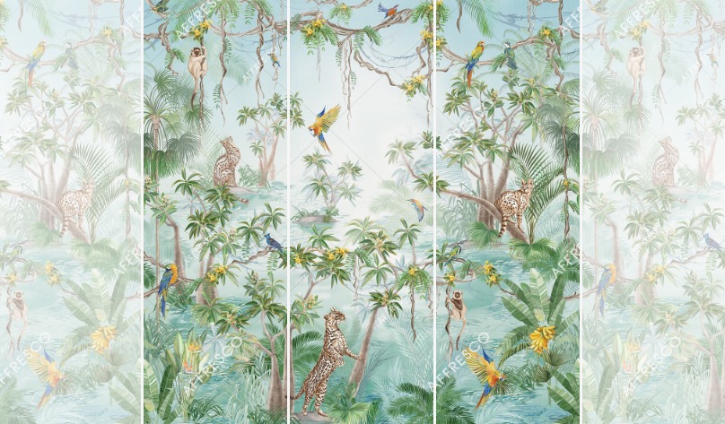 Панно Affresco Wallpaper Part 2 Wild Cats AF958-COL1 2x2,01 м