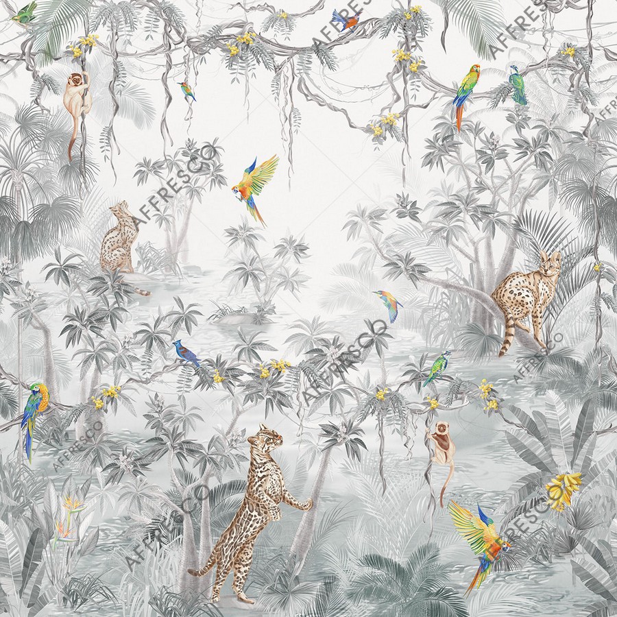 Панно Affresco Wallpaper Part 2 Wild Cats AF958-COL2 2x2,01 м